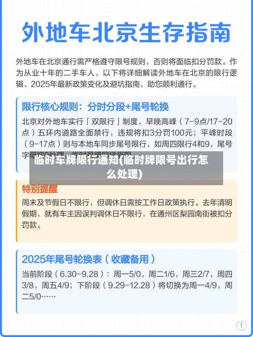 临时车牌限行通知(临时牌限号出行怎么处理)