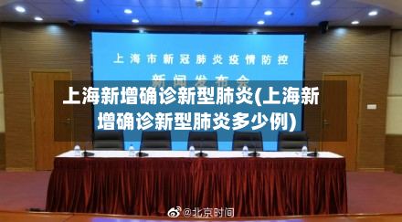 上海新增确诊新型肺炎(上海新增确诊新型肺炎多少例)