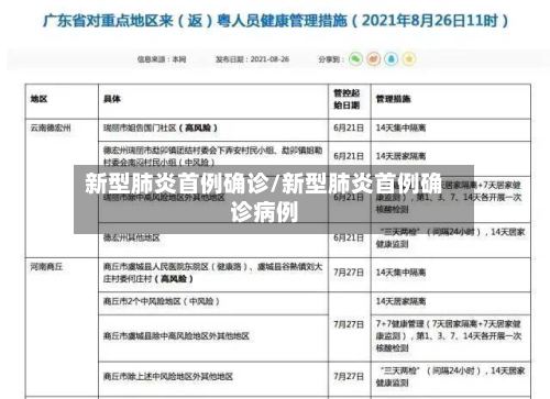 新型肺炎首例确诊/新型肺炎首例确诊病例