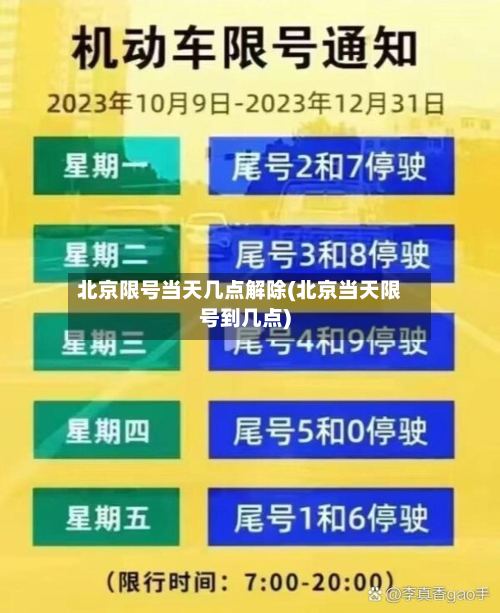 北京限号当天几点解除(北京当天限号到几点)