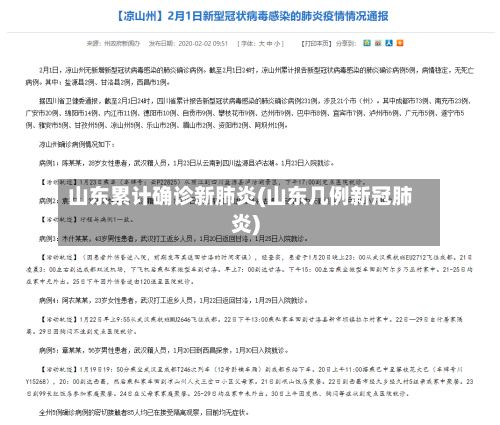 山东累计确诊新肺炎(山东几例新冠肺炎)