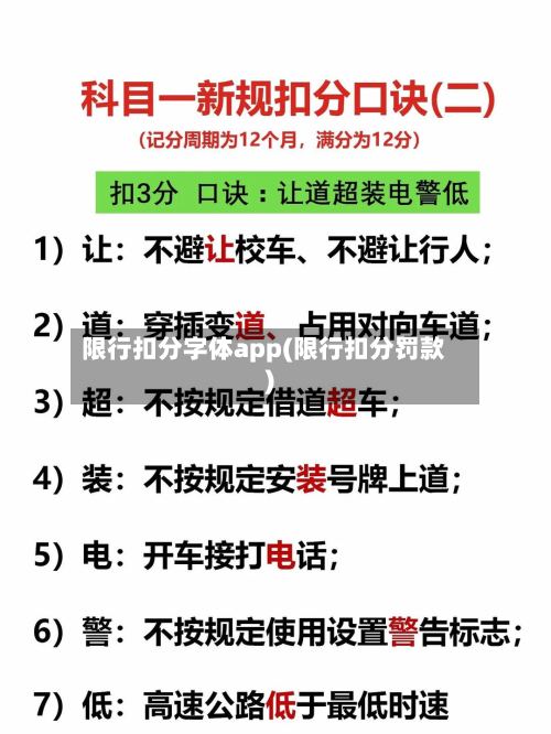 限行扣分字体app(限行扣分罚款)