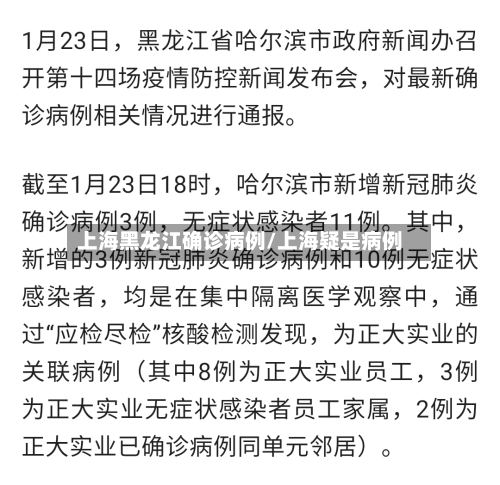 上海黑龙江确诊病例/上海疑是病例-第3张图片
