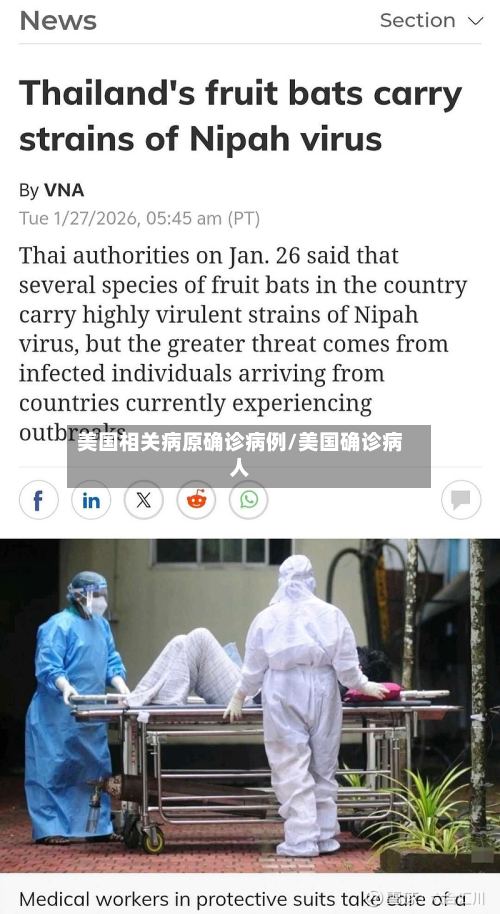 美国相关病原确诊病例/美国确诊病人