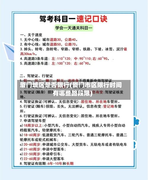 厦门城区是否限行(厦门市区限行时间有哪些路段限)