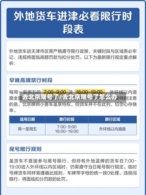 去北京限号了/去北京限号了怎么办
