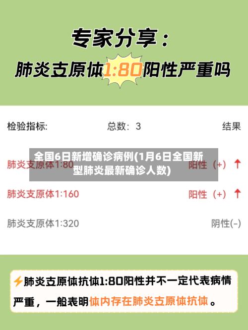 全国6日新增确诊病例(1月6日全国新型肺炎最新确诊人数)