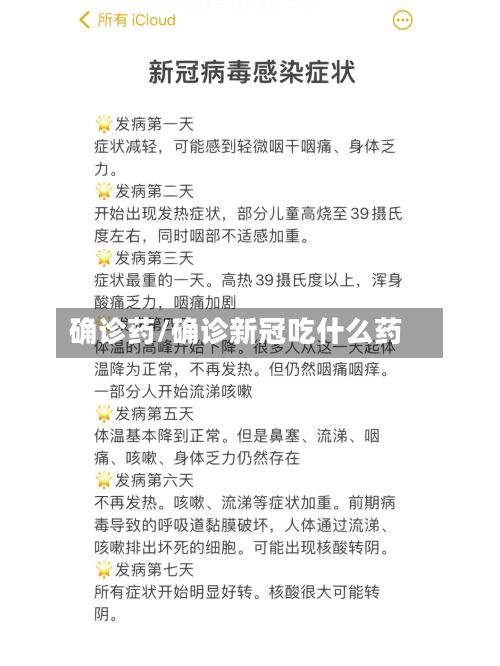确诊药/确诊新冠吃什么药