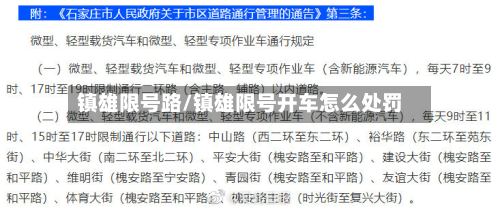 镇雄限号路/镇雄限号开车怎么处罚-第2张图片